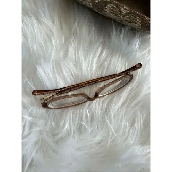 Coach Margarete toffee Eyeglasses Frames Full Rim Transparent Brown Clear Womens - Picture 7 of 9